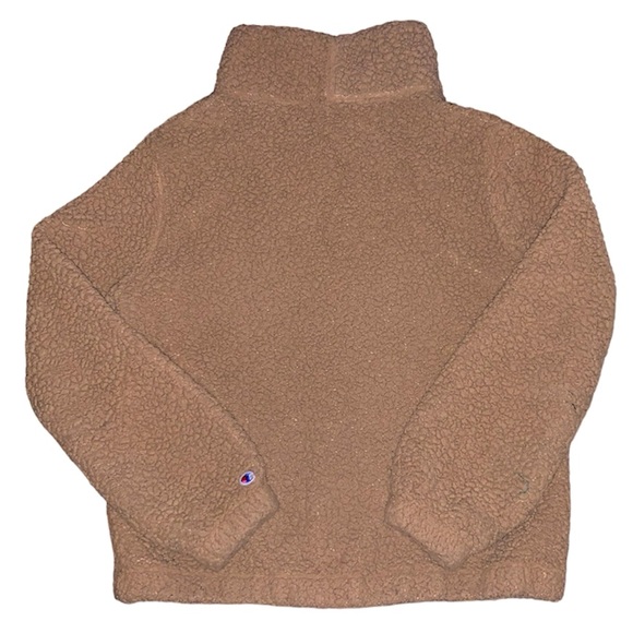 Champion 1/2 Zip Teddy Oversized Fluffy Sweater Size Small - Picture 2 of 6